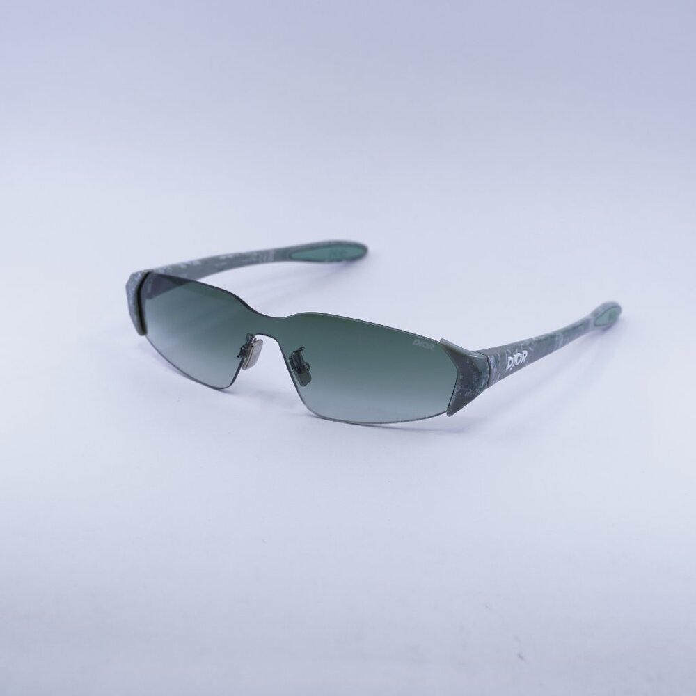 Dior DIORBAY M1U 55C1 Sunglasses Green Geometric Frame, Green Lenses